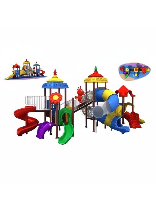 Myts Mega Playcell Kids With Slide Combo – Outdoor Playground Set with Two Decks, Slide & Swing | Durable Backyard Playset - Image 4
